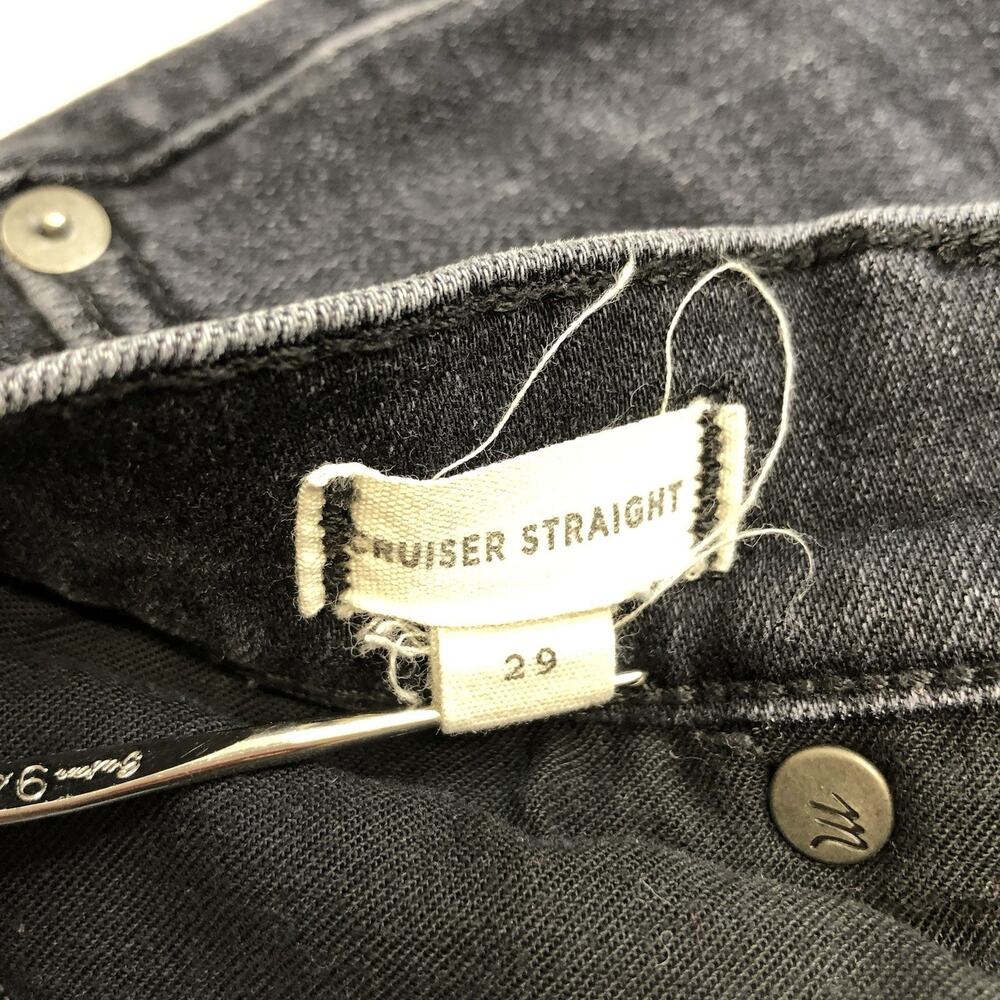 Madewell Cruiser Straight Jeans Women's Size 29 Black Zip Fly - Picture 2 of 11